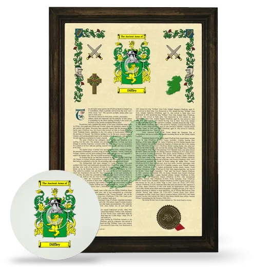 Diffley Framed Armorial History and Mouse Pad - Brown
