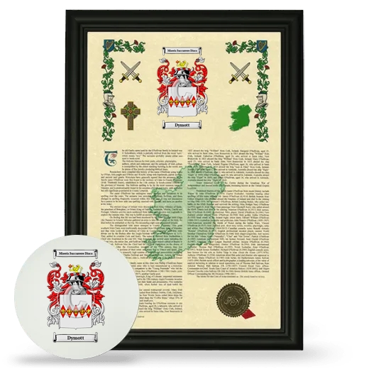 Dymott Framed Armorial History and Mouse Pad - Black