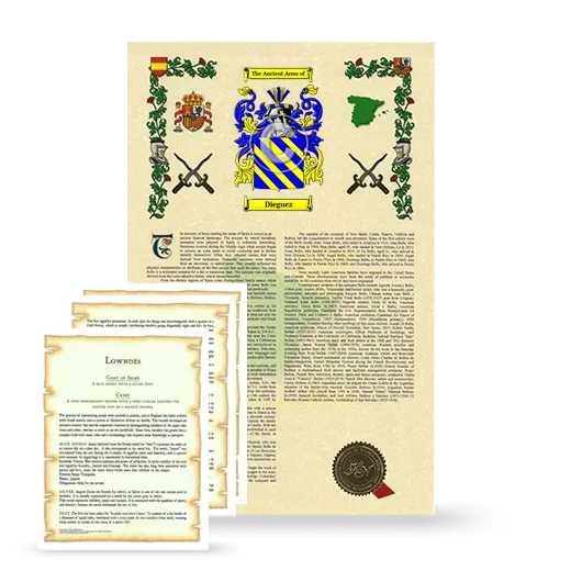 Dieguez Armorial History and Symbolism package