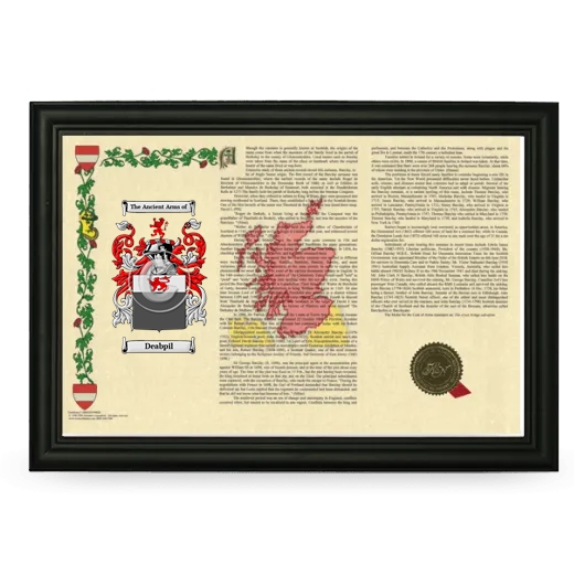 Deabpil Armorial Landscape Framed - Black