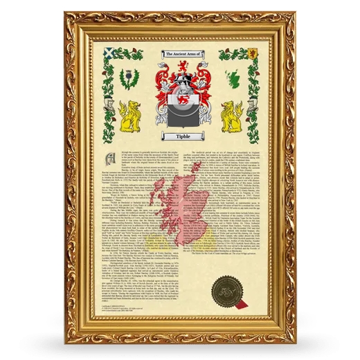 Tipble Armorial History Framed - Gold