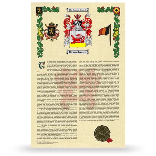 Dickennhausen Armorial History with Coat of Arms