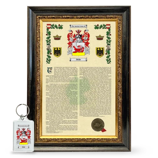 Dicke Framed Armorial History and Keychain - Heirloom