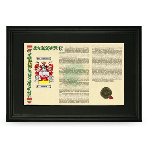 Vondyke Deluxe Armorial Landscape Framed- Black