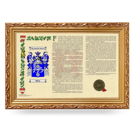 Dicus Armorial Landscape Framed - Gold