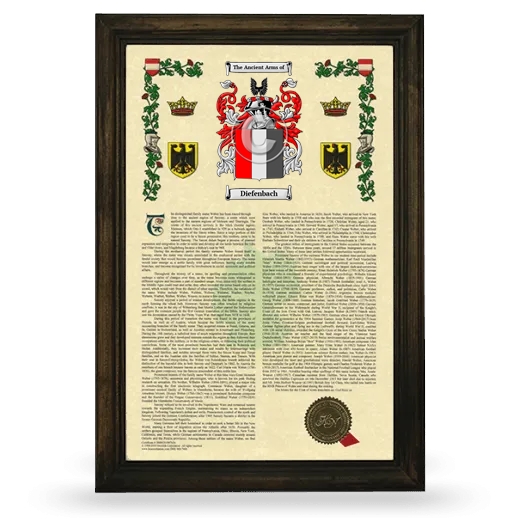 Diefenbach Armorial History Framed - Brown