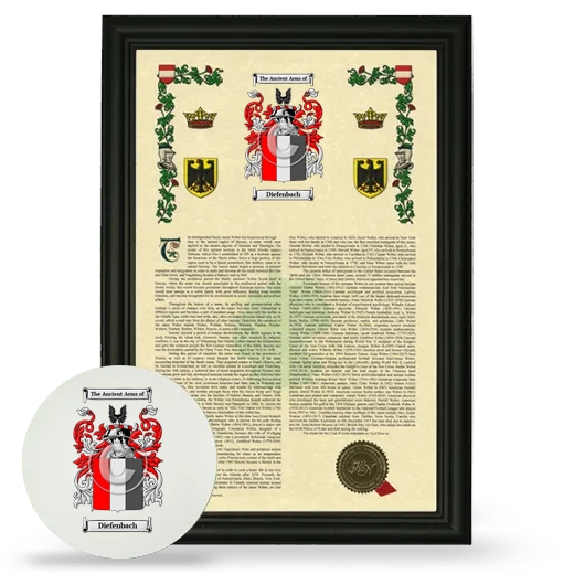 Diefenbach Framed Armorial History and Mouse Pad - Black