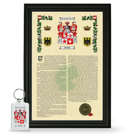 Diessler Framed Armorial History and Keychain - Black