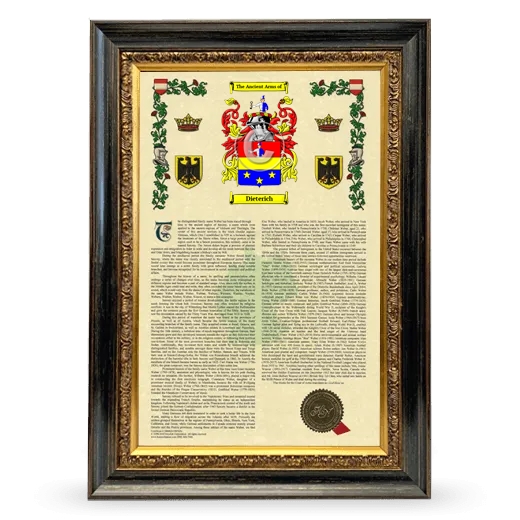 Dieterich Armorial History Framed - Heirloom