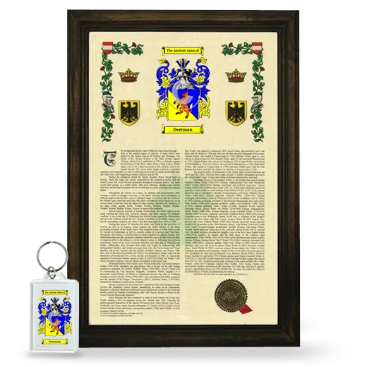 Deetman Framed Armorial History and Keychain - Brown