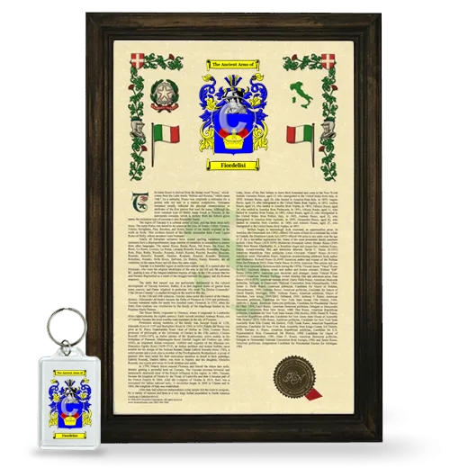 Fiordelisi Framed Armorial History and Keychain - Brown