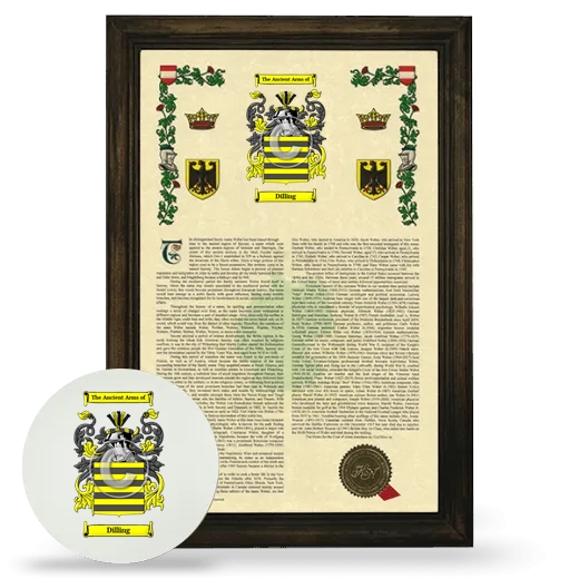 Dilling Framed Armorial History and Mouse Pad - Brown