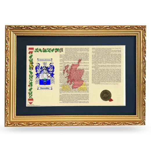 Dinswodday Deluxe Armorial Landscape Framed - Gold