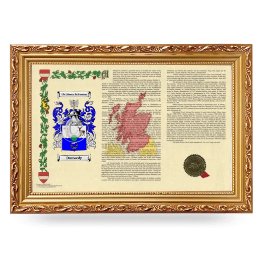 Dunwedy Armorial Landscape Framed - Gold