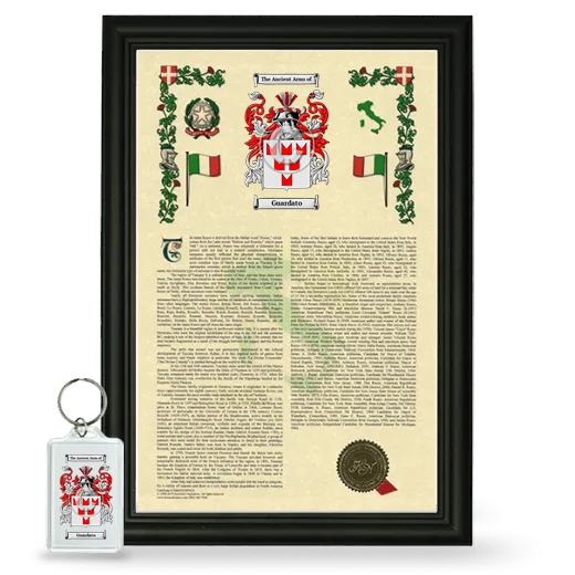 Guardato Framed Armorial History and Keychain - Black