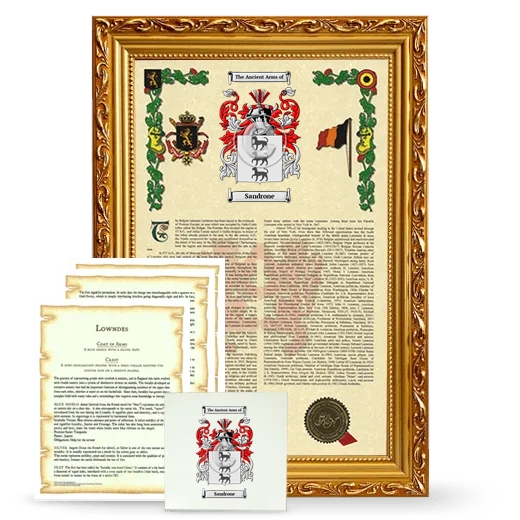 Sandrone Framed Armorial, Symbolism and Large Tile - Gold