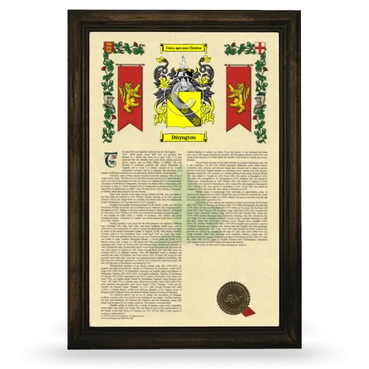 Disyngton Armorial History Framed - Brown