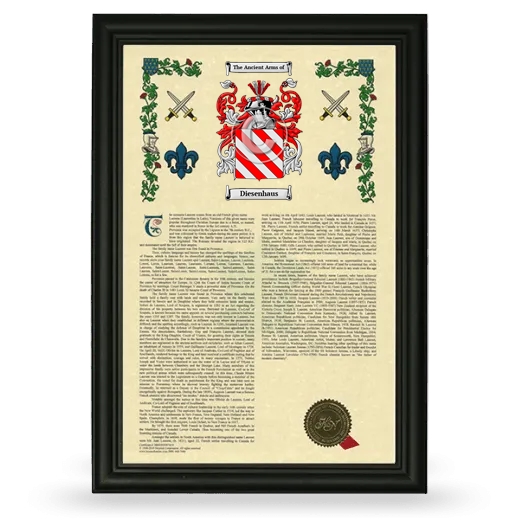 Diesenhaus Armorial History Framed - Black