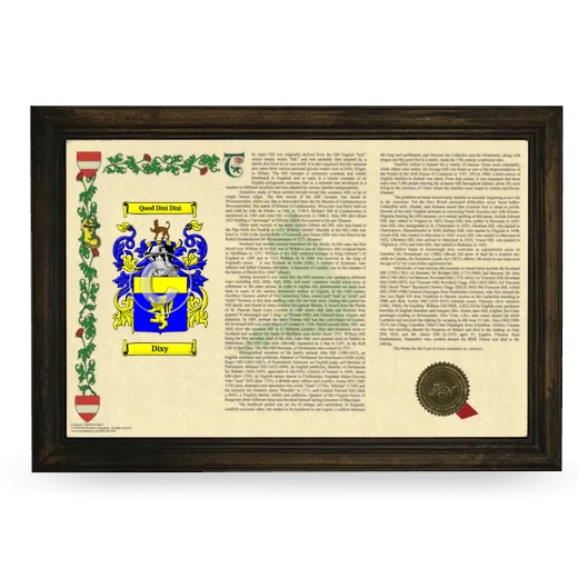 Dixy Armorial Landscape Framed - Brown