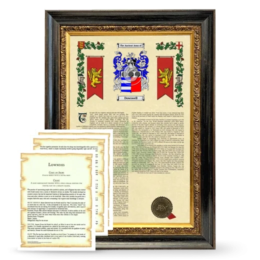 Dowswell Framed Armorial History and Symbolism - Heirloom