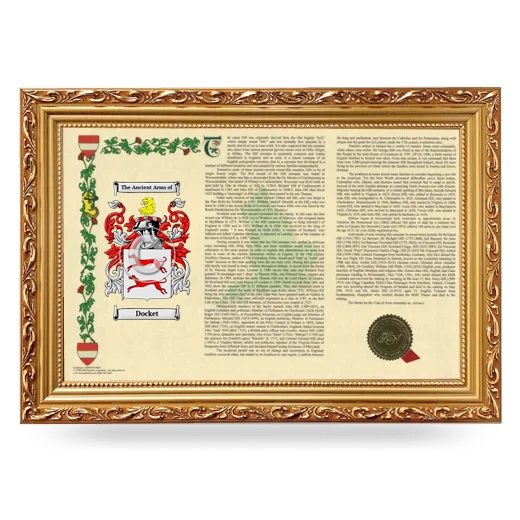 Docket Armorial Landscape Framed - Gold