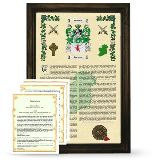 Dockery Framed Armorial History and Symbolism - Brown