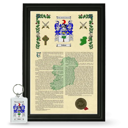 Dolane Framed Armorial History and Keychain - Black