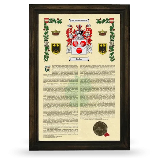 Dulhn Armorial History Framed - Brown