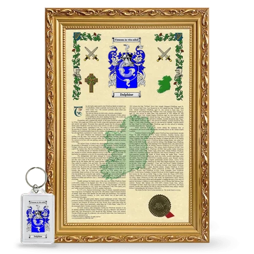 Dalphine Framed Armorial History and Keychain - Gold