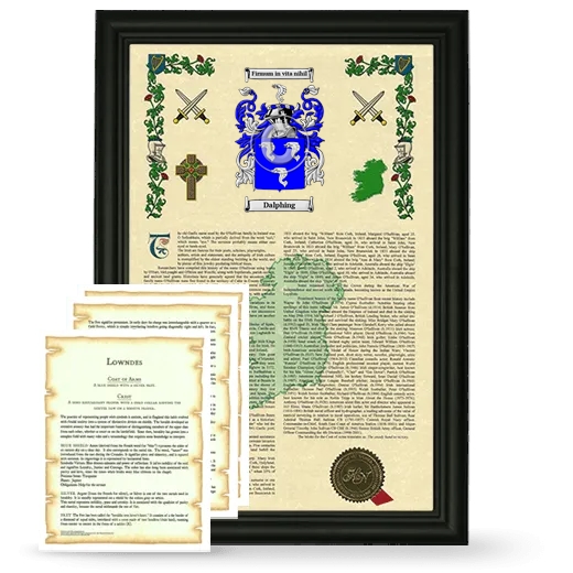 Dalphing Framed Armorial History and Symbolism - Black