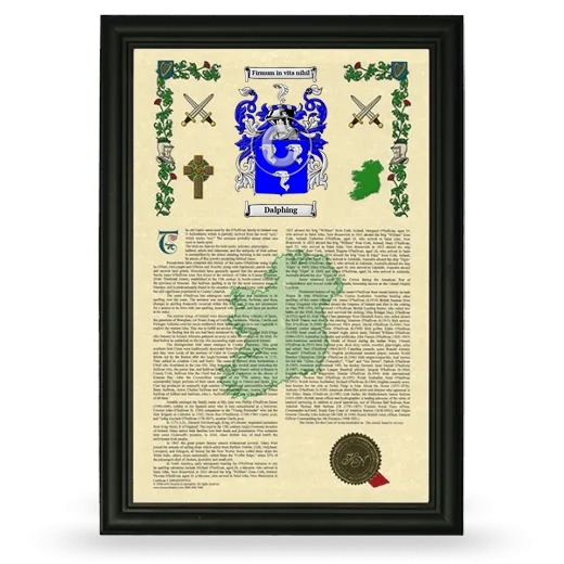 Dalphing Armorial History Framed - Black