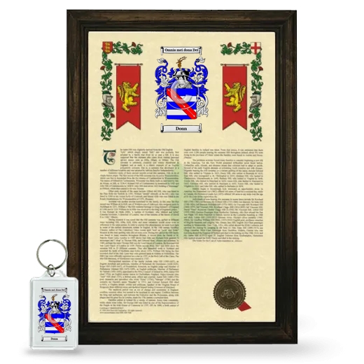 Donn Framed Armorial History and Keychain - Brown