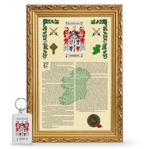 Doneghynd Framed Armorial History and Keychain - Gold