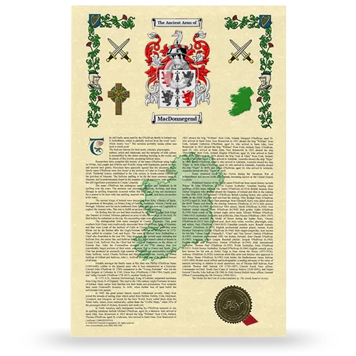 MacDonnegend Armorial History with Coat of Arms