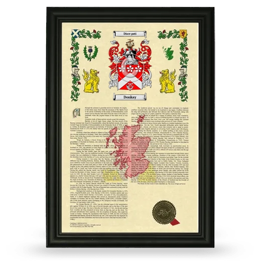 Donkay Armorial History Framed - Black