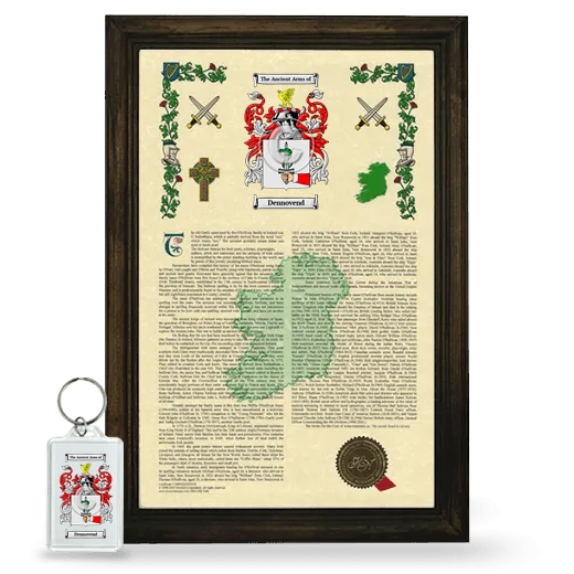 Dennovend Framed Armorial History and Keychain - Brown