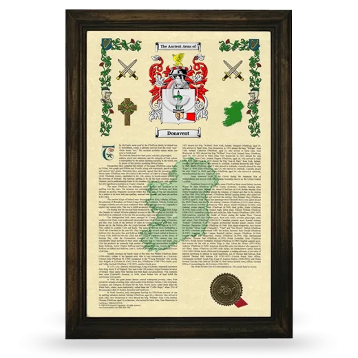 Donavent Armorial History Framed - Brown