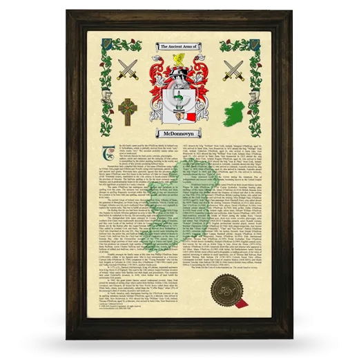 McDonnovyn Armorial History Framed - Brown