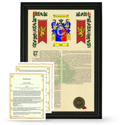 Dore Framed Armorial History and Symbolism - Black