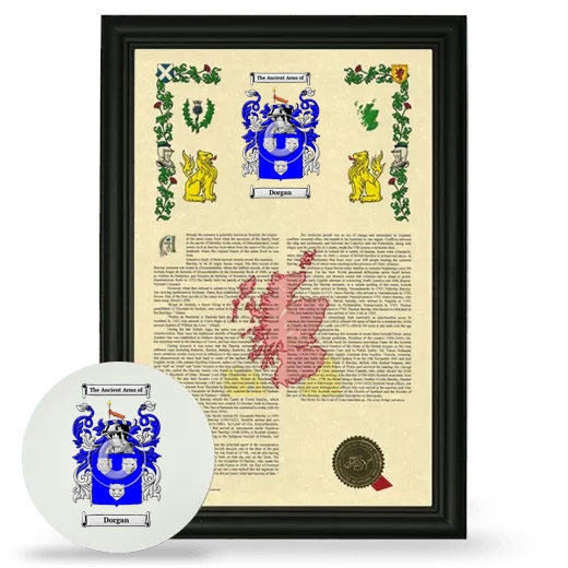 Dorgan Framed Armorial History and Mouse Pad - Black