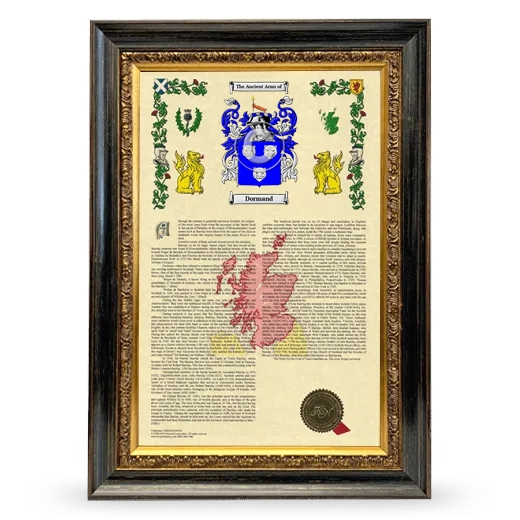 Dormand Armorial History Framed - Heirloom