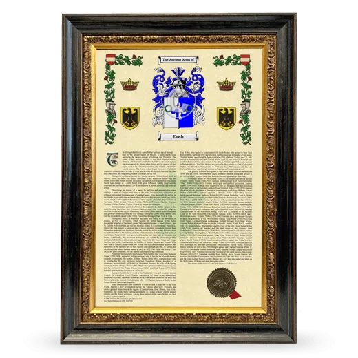 Dosh Armorial History Framed - Heirloom