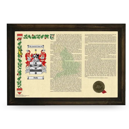 Dudy Armorial Landscape Framed - Brown