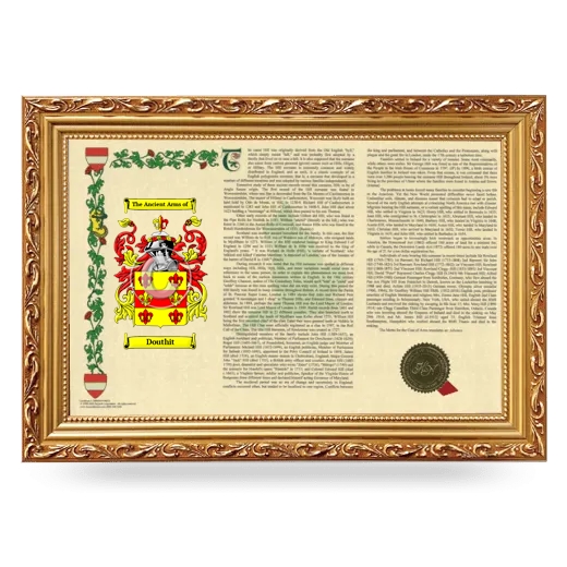 Douthit Armorial Landscape Framed - Gold