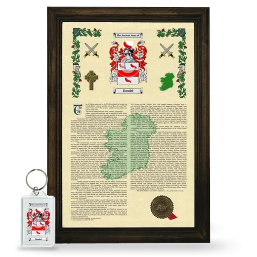 Doudel Framed Armorial History and Keychain - Brown