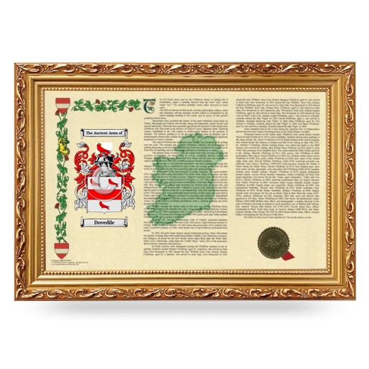 Dovedile Armorial Landscape Framed - Gold