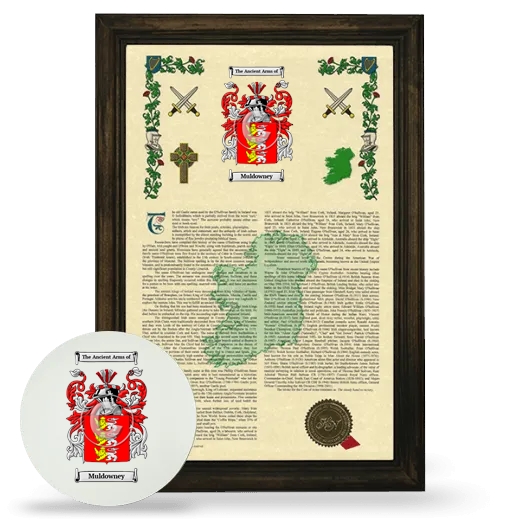 Muldowney Framed Armorial History and Mouse Pad - Brown