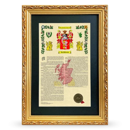 MacIldownie Deluxe Armorial Framed - Gold