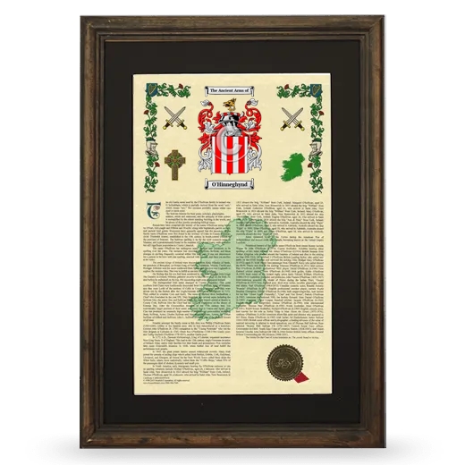 O'Hinneghynd Deluxe Armorial Framed - Brown