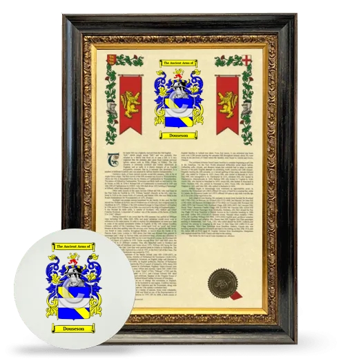 Douseson Framed Armorial History and Mouse Pad - Heirloom